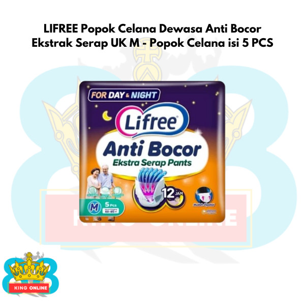 LIFREE Popok Celana Dewasa Anti Bocor Ekstrak Serap UK M - Popok Celana isi 5 PCS