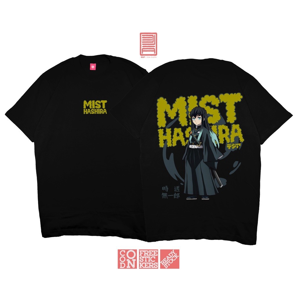 Anime Merch Kaos MUICHIRO TOKITO KIMETSU NO YAIBA DEMON SLAYER HASHIRA BAJU JEPANG ANIME MANGA T-Shi