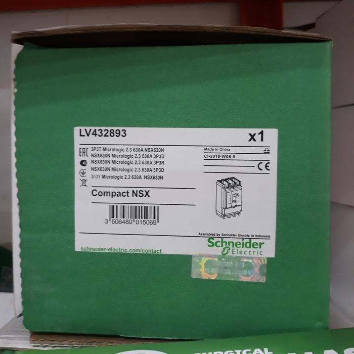 MCCB 50KA NSX630N 630A 3P MICROLOGIC 2.3 LV432893 SCHNEIDER