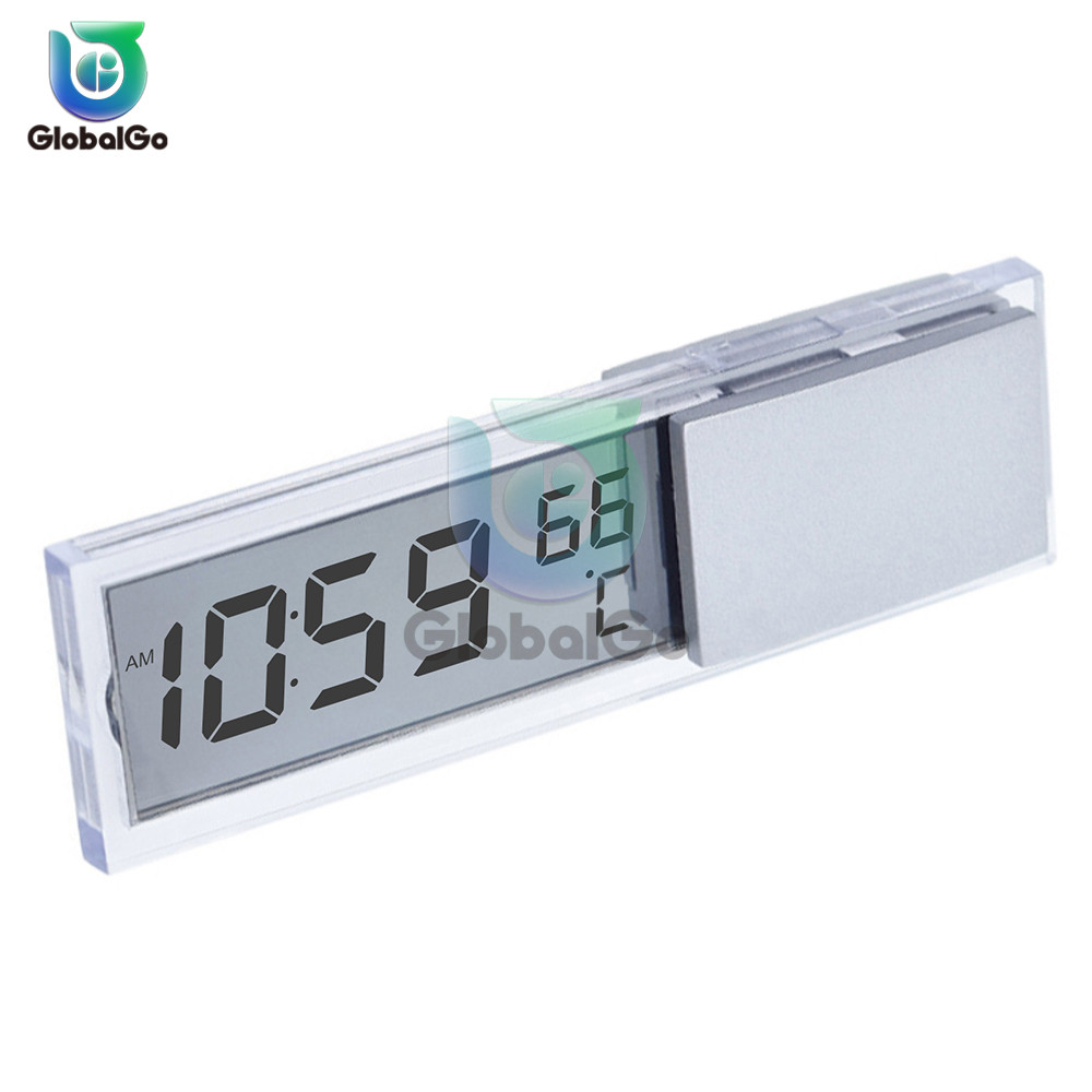 LCD Display Digital Car Clock Thermometer Temperature Meter Gauge Auto Mini Clock Monitor for Truck 