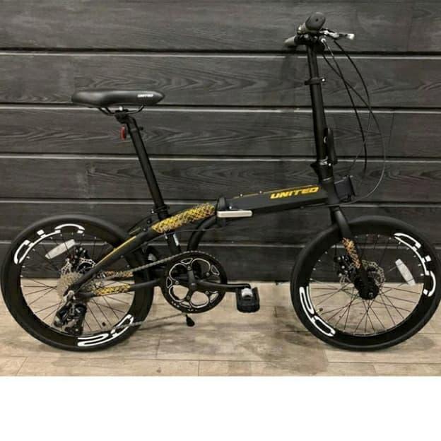 SEPEDA LIPAT UNITED NIGMA 10S NEW / SEPEDA LIPAT 20 INCHI UNITED - Black Gold