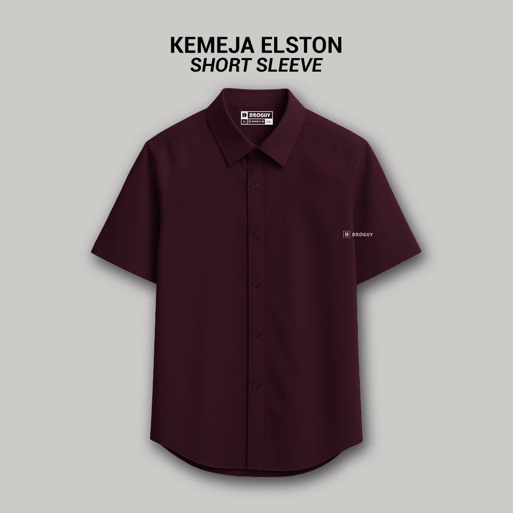 BROGUY Kemeja Pria Elston Lengan Pendek Stretch Slimfit