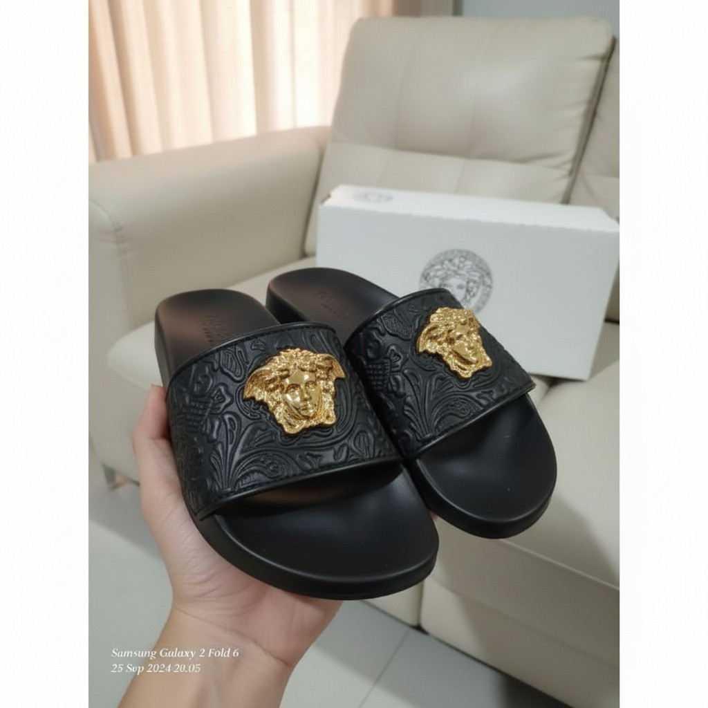 AIMAN STORE BERKAH Sandal Slop Premium Kulit Sintetis PU Lem Kuat