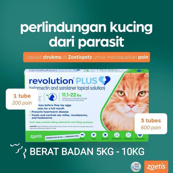 REVOLUTION PLUS CAT (HARGA UNTUK 1 TUBE) - OBAT KUTU KUCING REVOLUTION - GREEN