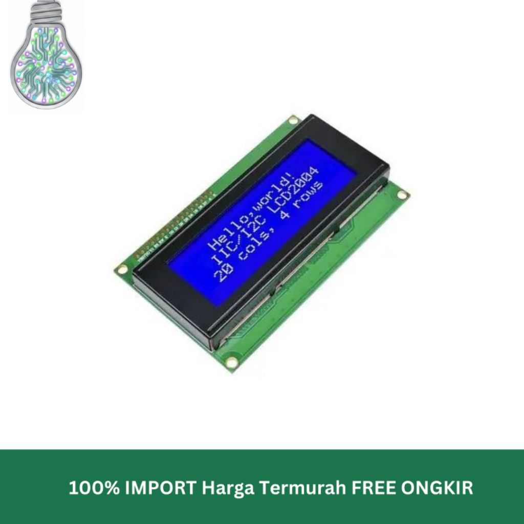 LCD 2004 20x4 Character Display Module Blue Backlight HD44780 Arduino By Smart Link ID