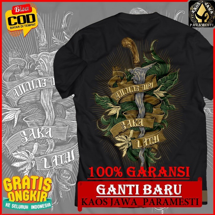 COD KAOS JAWA KERIS KATA  KATA PITUTUR BUDAYA JAWA AJINING DIRI SAKA LATHI KAOS WAYANG PARAMESTI