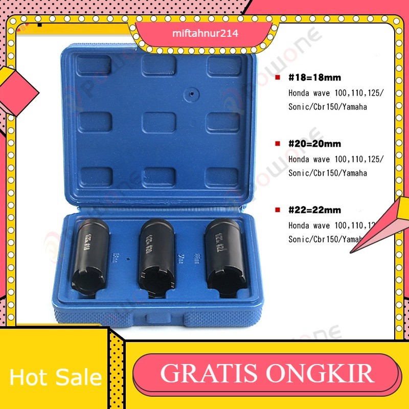 18 mm 20mm 22mm Alat Clutch Motorcycle Lock Spanner Motorbike Nut Socket Wrench Remove Tools Set for