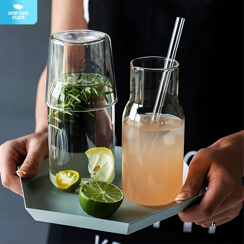 TCID Set Teko Gelas Kaca Kopi Teh 1 Teko 1 Gelas