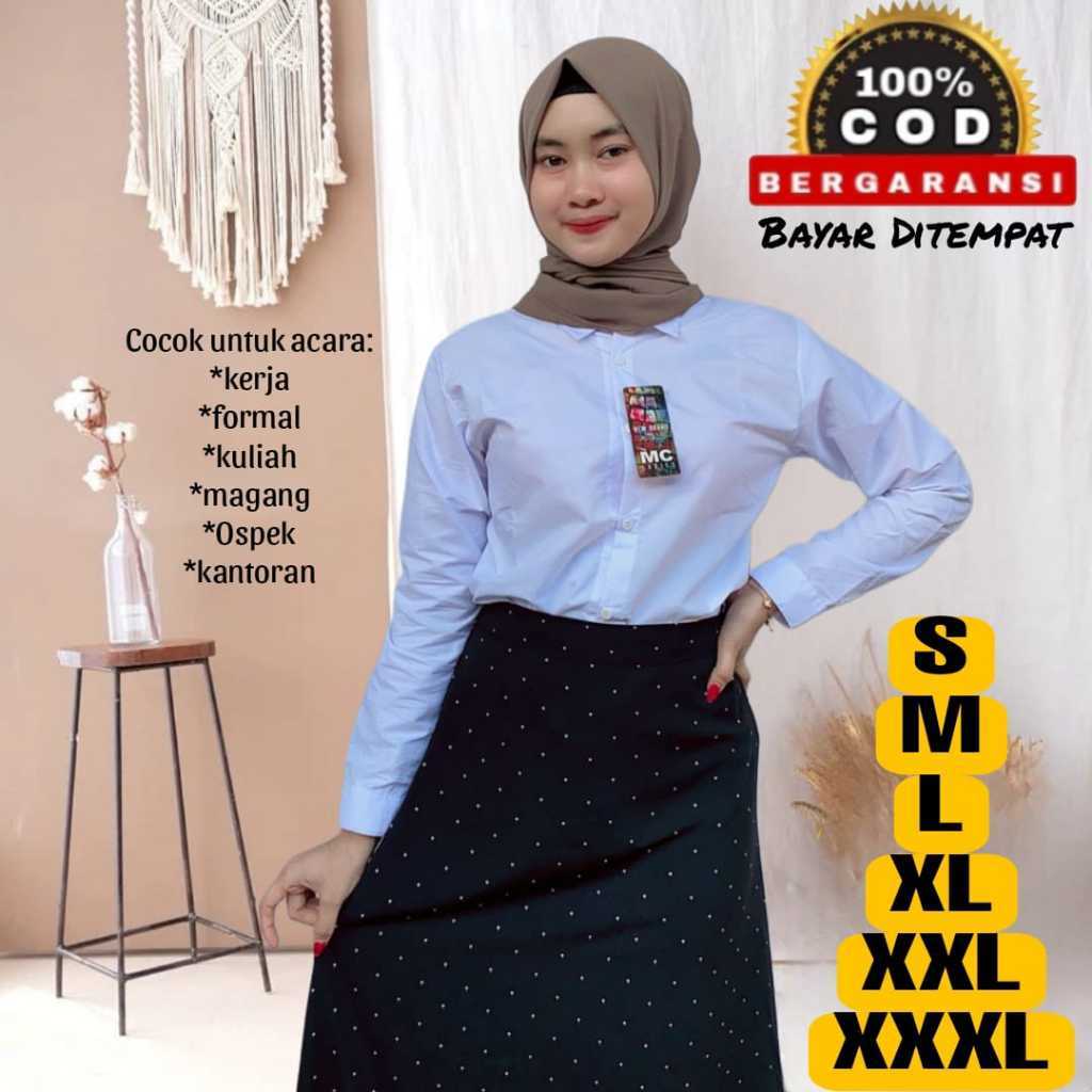TERMURAH Kemeja Putih Wanita Ospek - Kemeja Kerja Wanita - Hem Putih Polos wanita Kantor