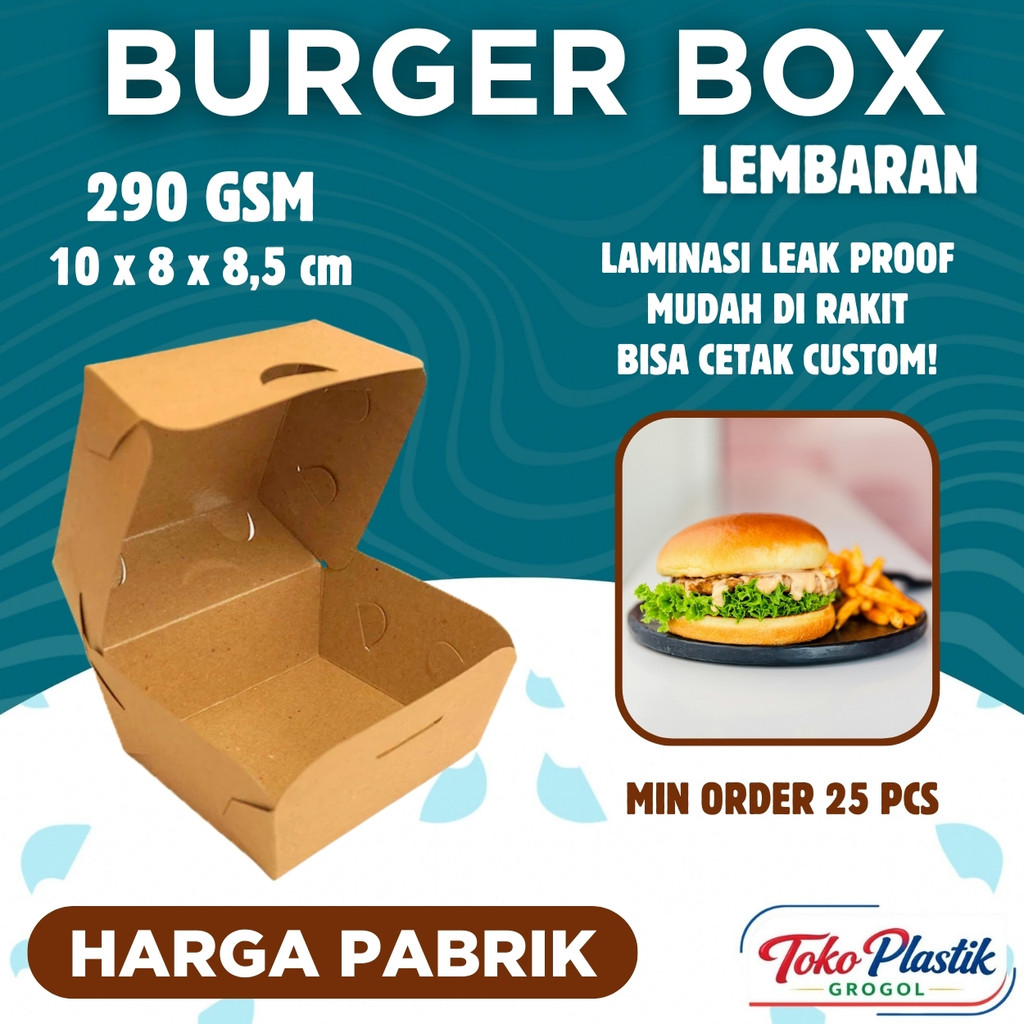 DUS KOTAK BURGER / BOX SNACK / DIMSUM / TAKOYAKI / SIOMAY LUNCHBOX SMALL - Toko Plastik Grogol