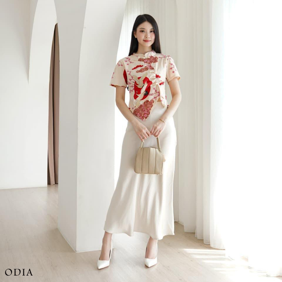 GIRLY Odia Blouse Batik Modern Wanita Cheongsam Baju Cheongsam Imlek Blouse Qipao Sincia Atasan Bati