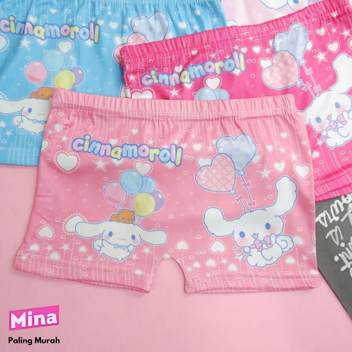 MINA - PAKET ISI 3 Pcs Boxer Anak Perempuan Motif  POP Kartun Karakter Imut Lucu Bonita - Boxer BN25
