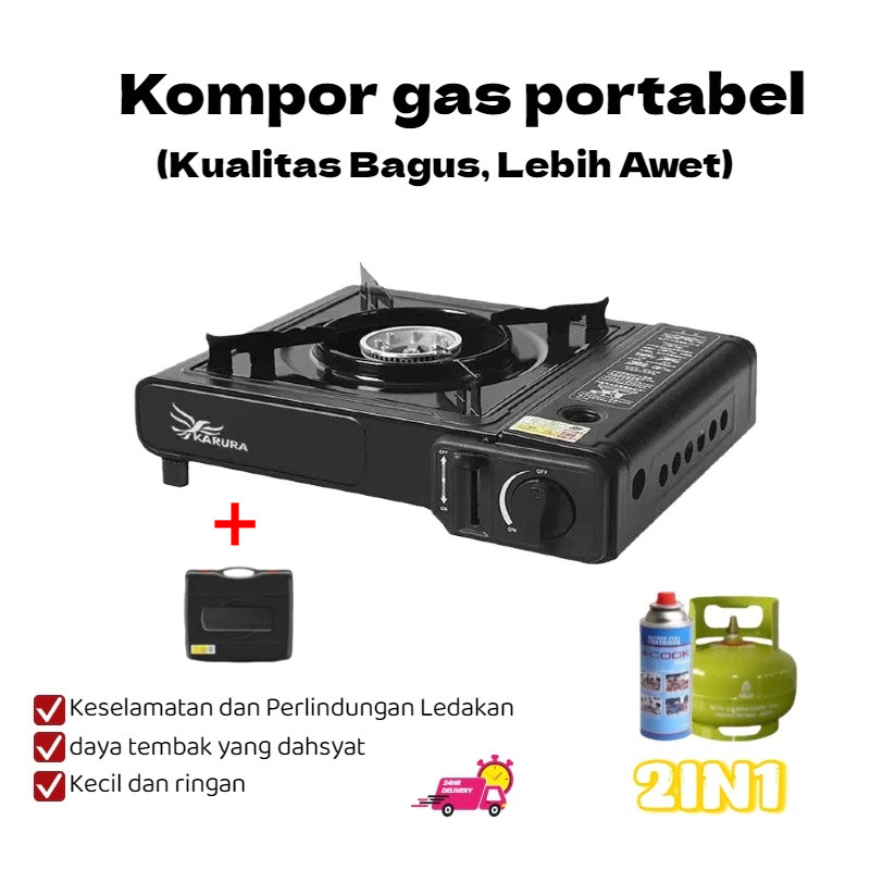 ( Mariposay ) Kompor Portabel 2-in-1 / Kompor Portabel / Kompor Kemah / Kompor Piknik / Kompor Porta