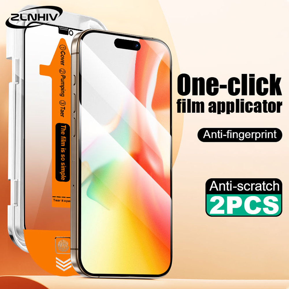 2pcs Tempered Glass Phone Screen Protector For iPhone 16 Pro Max Protective Film 15 14 Plus 13 Pro 1