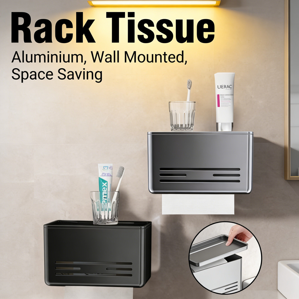 Tisu Roll WC Tempel Kotak Aluminium Rack Tempel Tisu Tissue dinding Holder Tempel