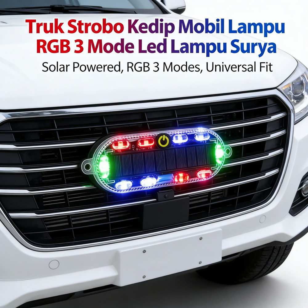 Lampu Strobo Kedip Truk Dan Bus RGB Led Tenaga Surya Motor Mobil