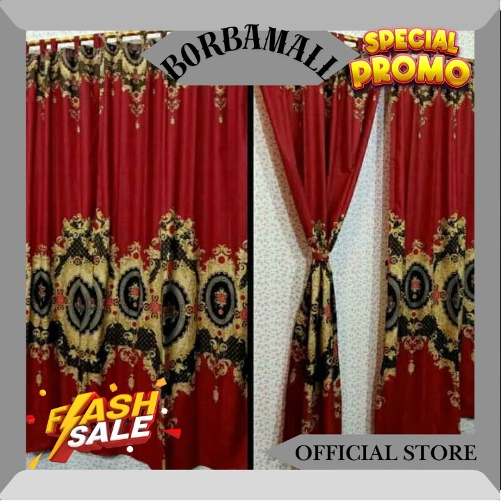 GORDEN PINTU SULTAN MURAH | HORDENG KORDEN TIRAI GORDYN MOTIF SULTAN BIRU MERAH JENDELA GRATIS ONGKI