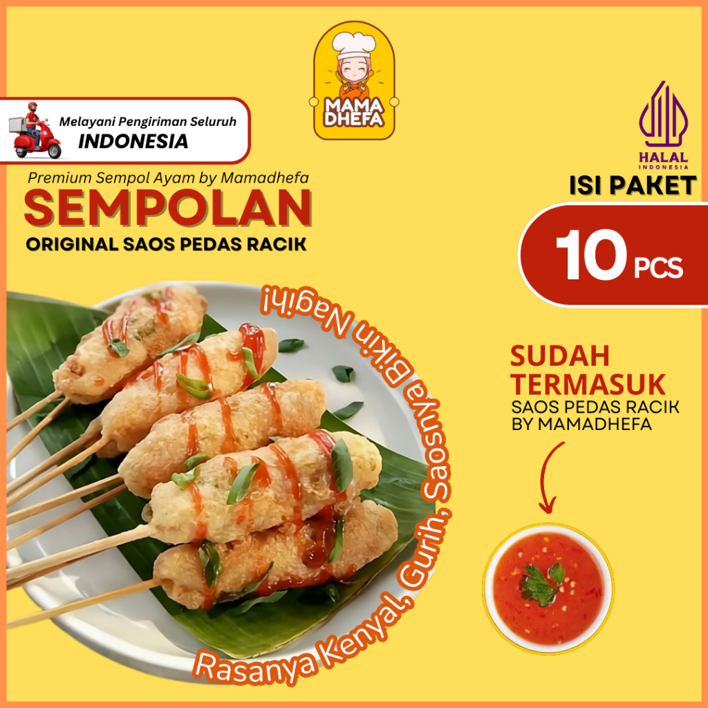 Sempolan Mamadhefa isi 10 pcs Halal Sempol Ayam Rasanya Enak Kenyal Gurih Saosnya Bikin Nagih