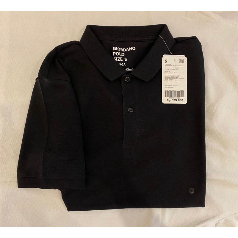 PESTA RAHMADAN GIORDANO POLO SHIRT LYCRA HITAM POLOS(Original) S,M,L,XL,XXL