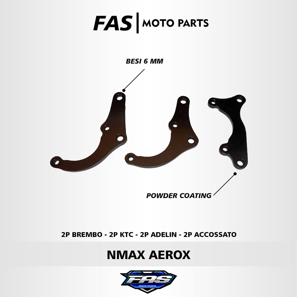 Braket Kaliper Nmax Aerox 2P Brembo KTC 230 260 Depan Belakang
