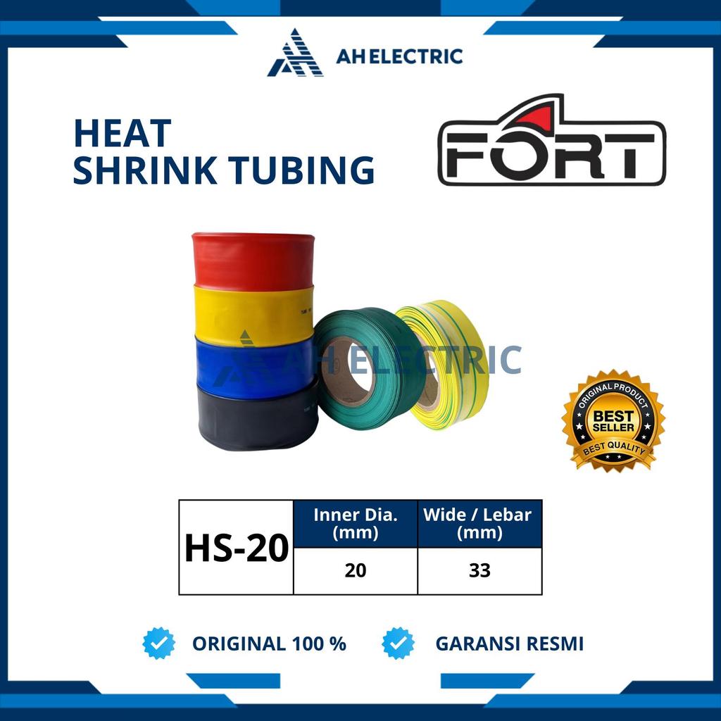 FORT Heat Shrink Tubing 1kV 20 mm HS-20 | Heatshrink HS20 | Selang Isolasi | Selongsong Bakar | Orig