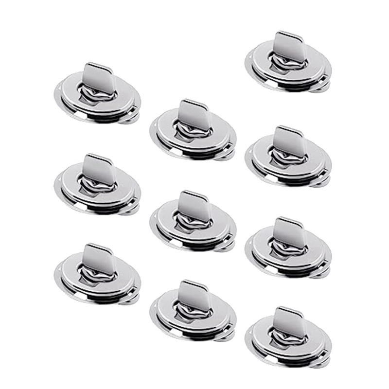 10 Piece Twist Lock Common Sense Fastener Metal Turn Buttons For Boats, Sailboats, Rvs, Dinghies And