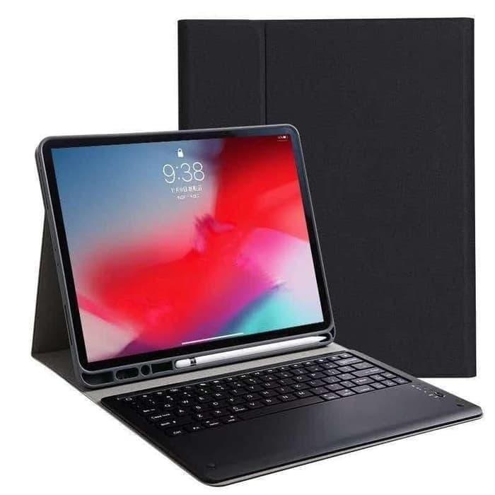 IPad 6 Pro 9.7 Inch Bluetooth Keyboard Case Cover Slot Pencil Holder - Hitam