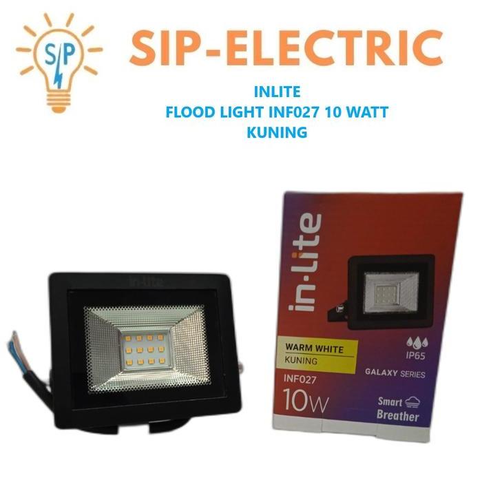 INLITE LAMPU SOROT 10 WATT KUNING / IN LITE FLOOD LIGHT LED 10W INF027
