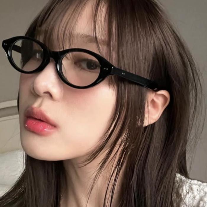 [Free Gifts]Leopard Cetak Bingkai Mata Kucing Kaca Optik Anti Kaca Cahaya Biru Trendi Kaca Versatil-