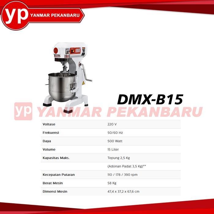 Pengaduk Adonan Tepung / Planetary Mixer 15 Liter DMX B 15 FOMAC