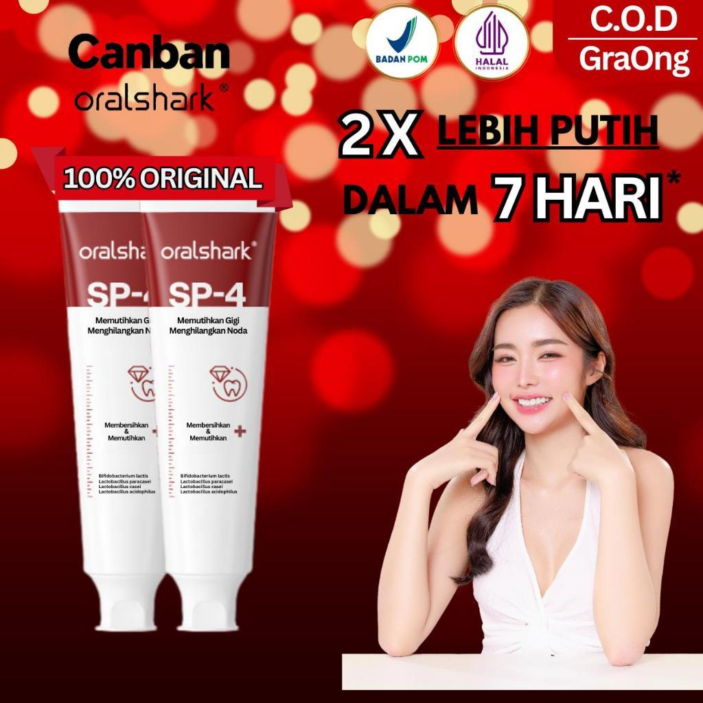 [COD+BPOM] Canban oralshark SP4 120g Pasta Gigi Probiotik Memutihkan Gigi Menghilangkan Noda Gigi Pu