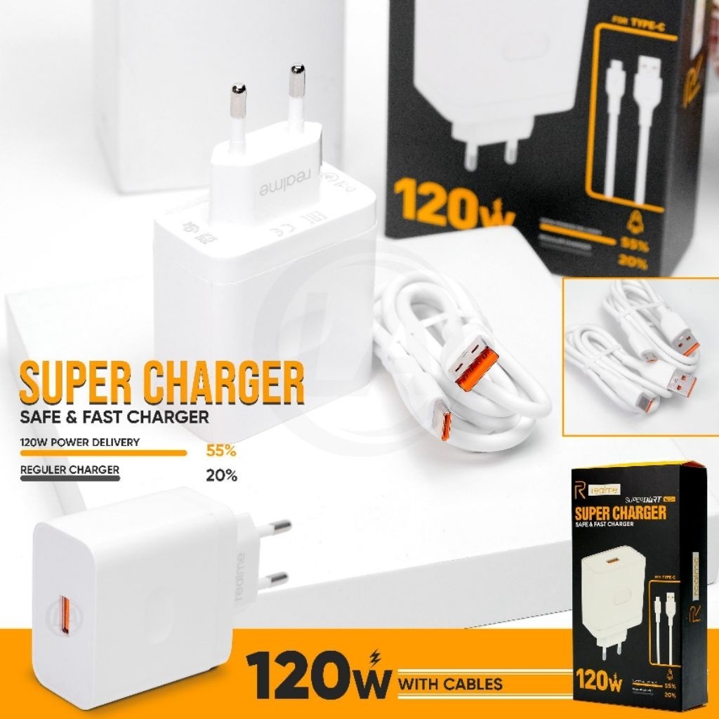 Realme / Travel Charger Cashan Max Premium 99% Realme 120W Fast Charging - TYPE C