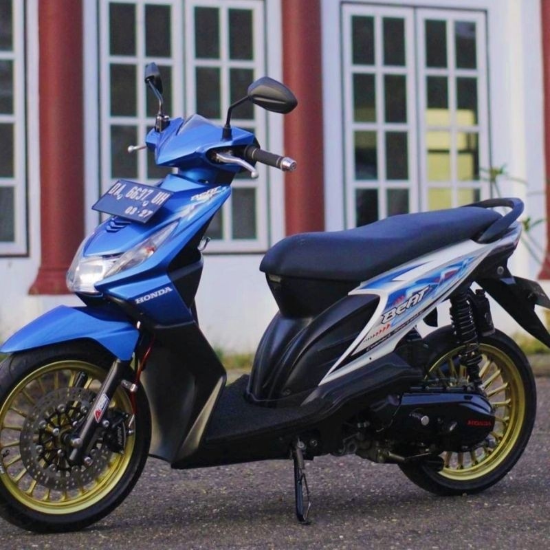 Striping lis Sticker standar ORI honda beat 2012 biru putih striping beat karbu striping beat karbu