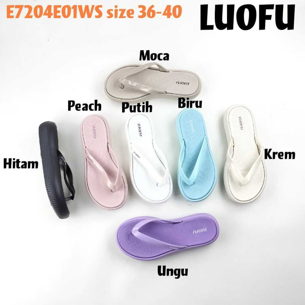 GENAOLSHOP LUOFU E7204E01WS ORIGINAL jelly sandal karet empuk murah cewek jepit sendal wanita murah 