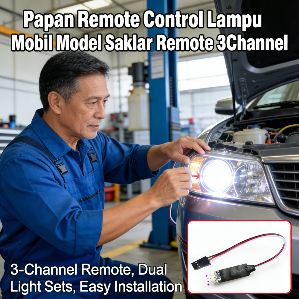 Panel Kontrol Lampu LED Car RC Headlight CH3 Module Control Light