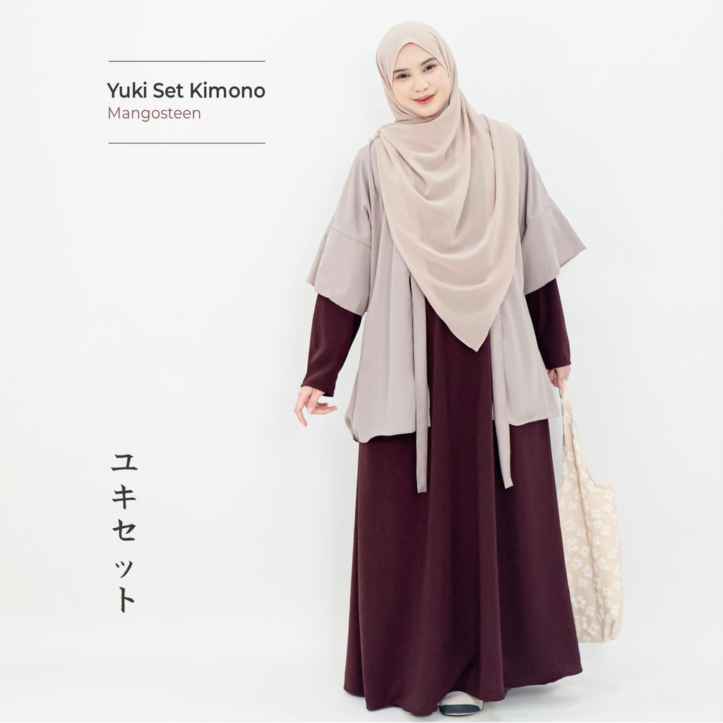 Mininos Yuki Set Kimono | Setelan Gamis Outer Japan Style Terbaru