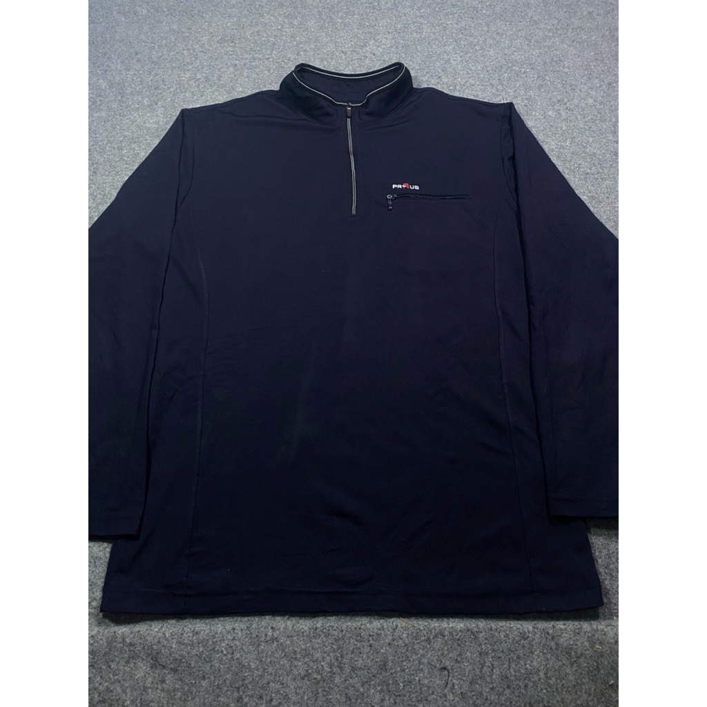 KAOS OUTDOOR HALF ZIPPER CAKEP PRAUS HITAM SIZE XL