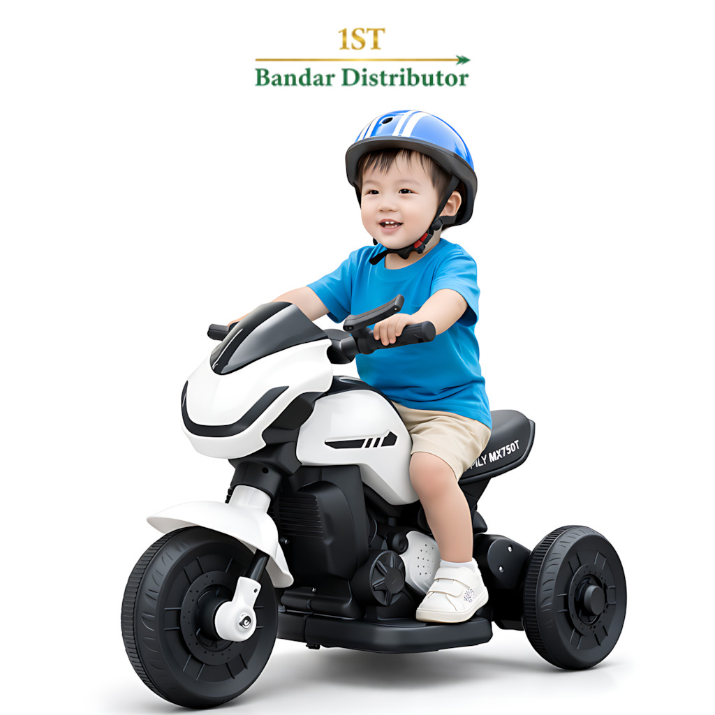 Mainan Anak KT-517D HAPPILY MX750T Mainan Motor Listrik Anak Motor 3 Roda Aki Musik Lampu LED