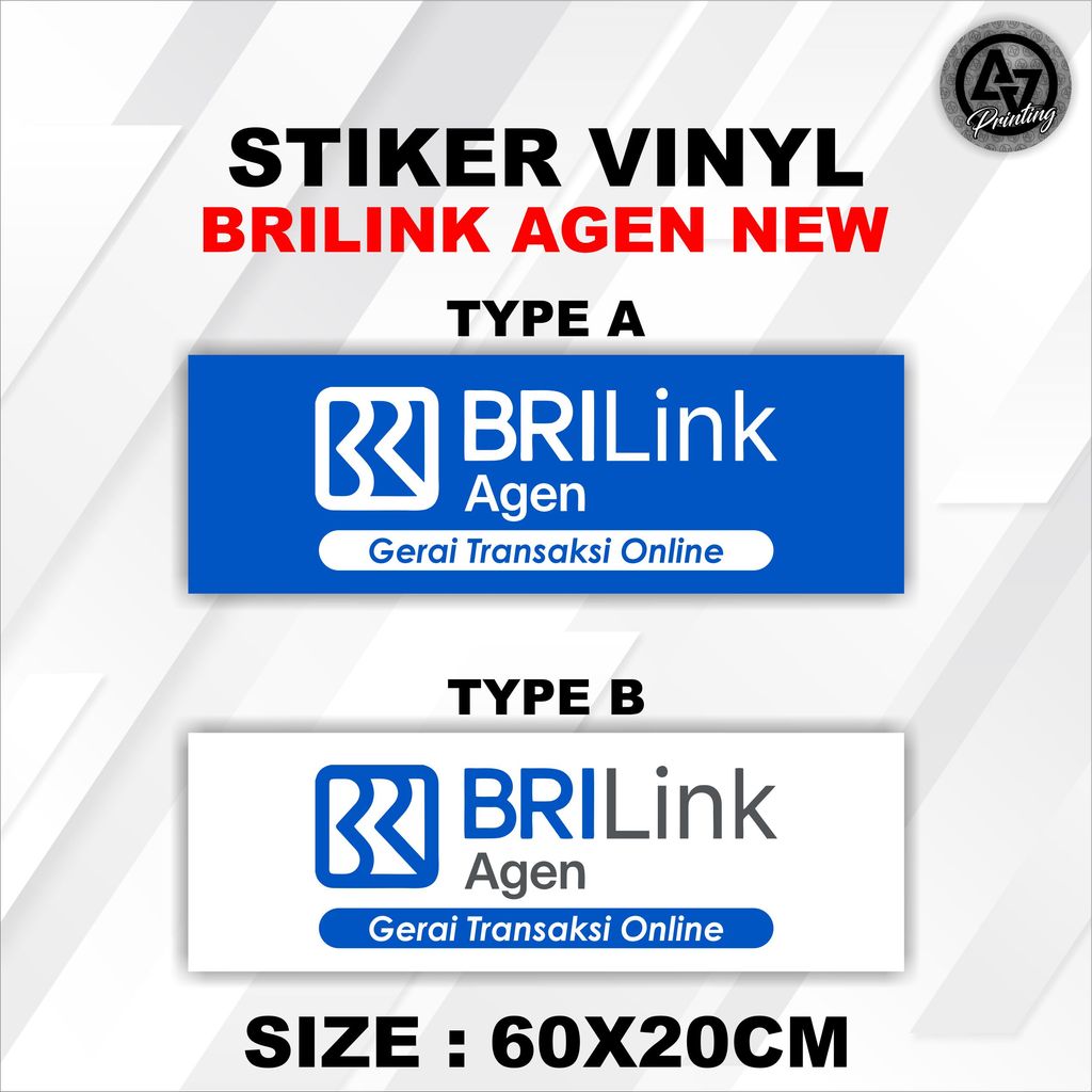 Stiker Brilink Agen New Size 60X20 CM (bisa custom/chat admin)