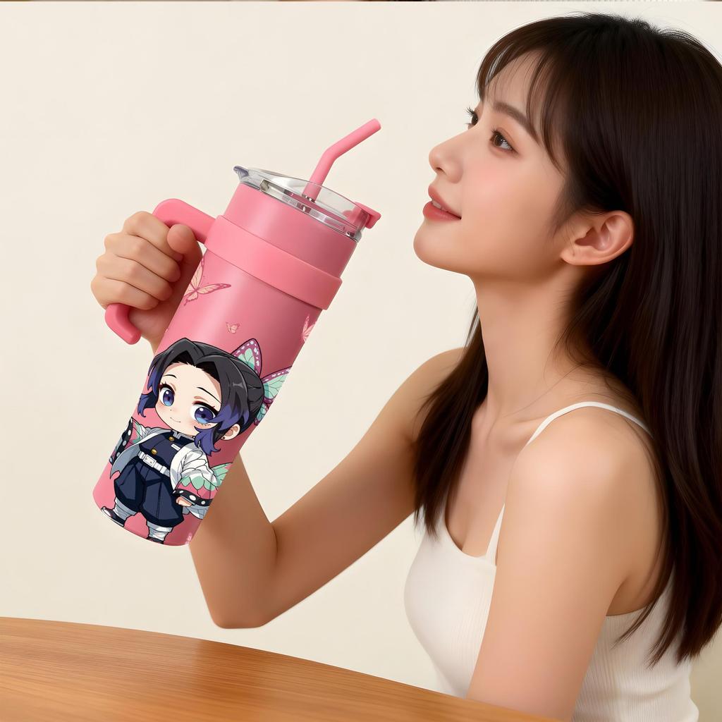 Tumbler Botol Minum Anime Demon Slayer Shinobu Kocho 1182ML – Botol Minum Besar Estetik Demon Slayer