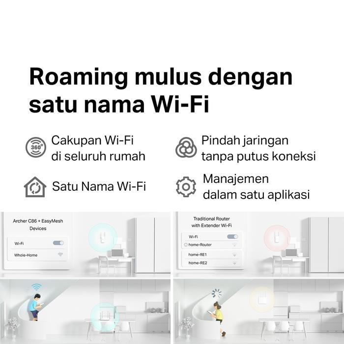 TP-Link Archer C86 | AC1900 WiFi 5 Router | Dual Band 2.4Ghz 5 Ghz | Gigabit | Mesh | Guest WiFi - A