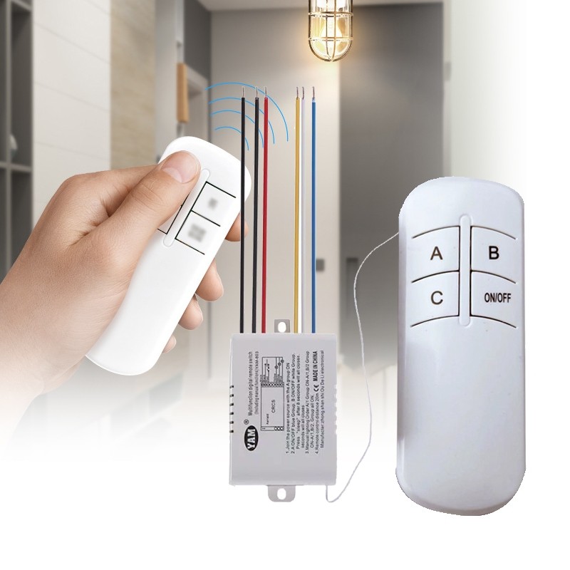 Saklar Remote / Saklar Lampu Wireless Dengan Remote Control 3 Channel 220v