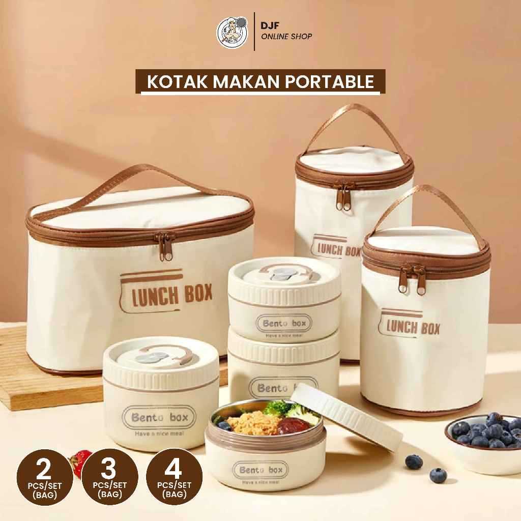 Kotak Makan Portable Bento box Lunch Box dengan Tas