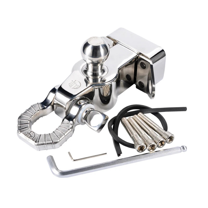 Stainless Steel Trailer Hitch Detachable Ushape Shackle With Ball Towing Offroad Refit Parts Tow Hoo