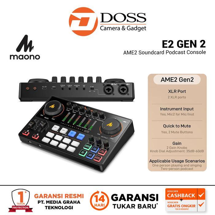 Maono E2 GEN 2 AME2 Soundcard Podcast Console