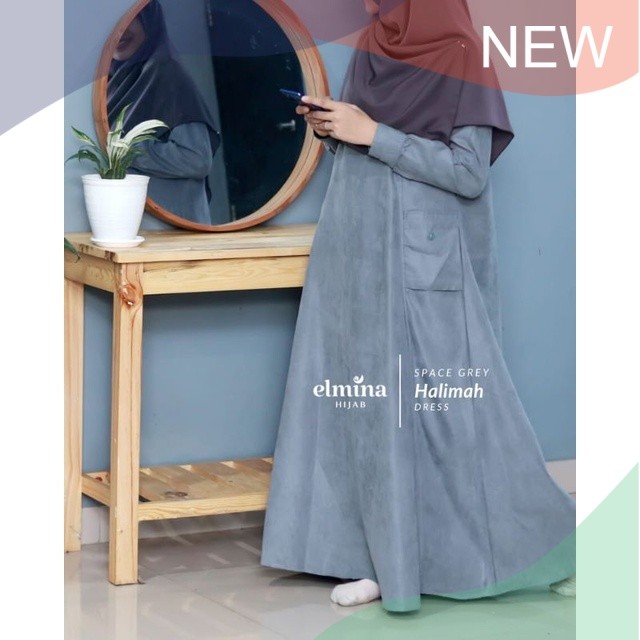 Halimah Dress gamis corduroy by Elmina hijab/ pakaian wanita lainnya