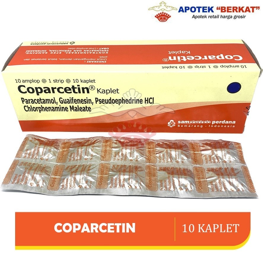 [APOTEK GENERIK] COPARCETIN 10'S TABLET ( 1 STRIP ) / OBAT BATUK / OBAT PILEK