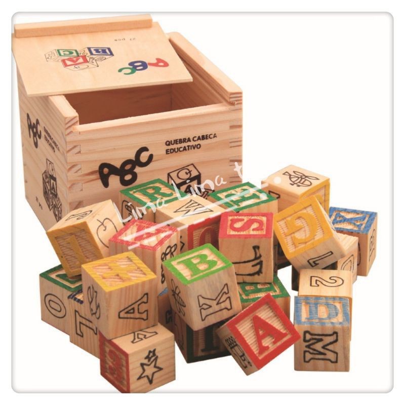 Balok Kayu Edukasi Anak Huruf Angka ABC Mainan Susun Balok Belajar Alfabet Montessori Kids Toy
