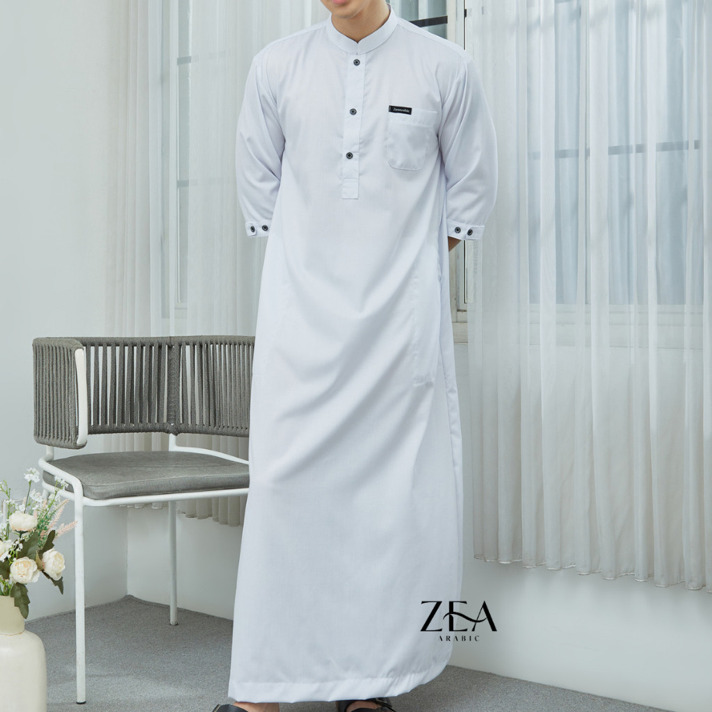 Jubah Ammar Jubah Pria Gamis Pria Lengan 3/4  Jubah Slim fit Dewasa  Gamis Ammar - Zeaa