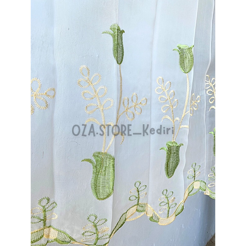 Fitras Gorden Bordir Tulip / Vitrase Bordir Tulip / Vitras Tulip / Daleman Gorden